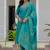 Firozi roman silk straight kurti pant dupatta set