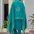 Firozi roman silk straight kurti pant dupatta set