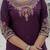Wine roman silk straight kurti pant dupatta set