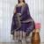Purple vichitra silk party wear embroidery suit set