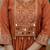 Orange viscose roman silk straight kurti pant dupatta set