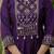 Purple viscose roman silk straight kurti pant dupatta set