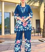 Blue pure cotton kurta pent
