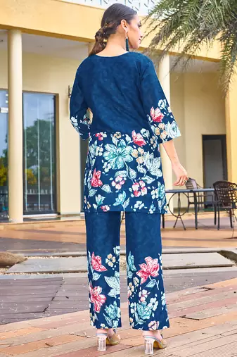 Blue pure cotton kurta pant