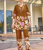 Light brown pure cotton kurta pent