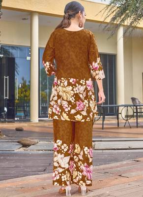 Light brown pure cotton kurta pant 2