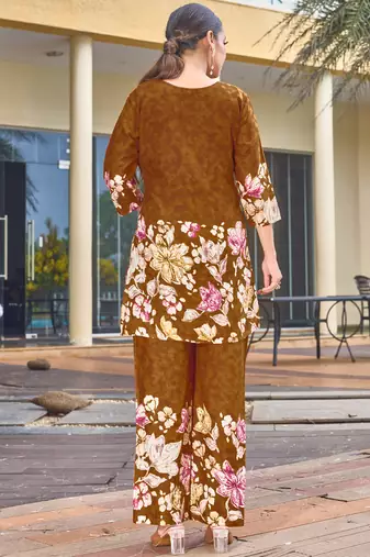 Light brown pure cotton kurta pant