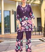Purple pure cotton kurta pent