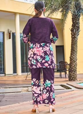 Purple pure cotton kurta pant 3