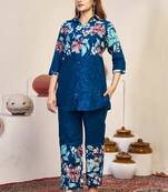 Blue pure cotton kurta pent
