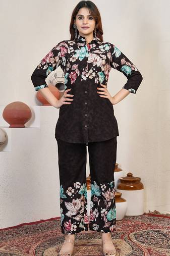Black pure cotton kurta pent