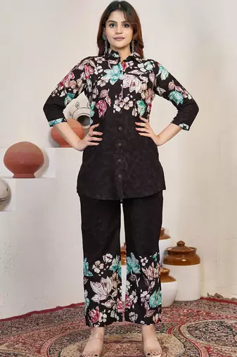 Black pure cotton kurta pent