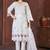 White heavy viscose roman straight kurti pant dupatta set