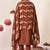 Brown roman silk straight kurti pant dupatta set