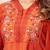 Orange roman silk straight kurti pant dupatta set