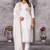 White roman silk straight kurti pant dupatta set