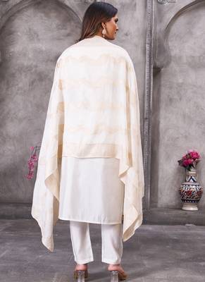White roman silk straight kurti pant dupatta set 2