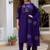 Purple pure viscose mango silk straight kurti pant dupatta set