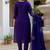 Purple pure viscose mango silk straight kurti pant dupatta set