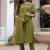 Green pure viscose mango silk straight kurti pant dupatta set