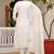 White pure viscose mango silk straight kurti pant dupatta set