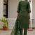 Green pure viscose mango silk straight kurti pant dupatta set