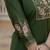 Green pure viscose mango silk straight kurti pant dupatta set