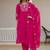 Pink pure viscose mango silk straight kurti pant dupatta set