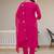 Pink pure viscose mango silk straight kurti pant dupatta set