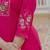 Pink pure viscose mango silk straight kurti pant dupatta set