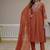 Rust pure viscose mango silk straight kurti pant dupatta set