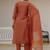 Rust pure viscose mango silk straight kurti pant dupatta set