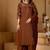 Brown viscose mango silk kurti pant dupatta set