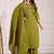 Mahendi green viscose mango silk kurti pant dupatta set