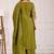 Mahendi green viscose mango silk kurti pant dupatta set