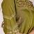 Mahendi green viscose mango silk kurti pant dupatta set