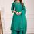 Rama green viscose mango silk kurti pant dupatta set