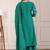 Rama green viscose mango silk kurti pant dupatta set