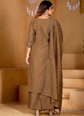 Chiku viscose mango silk kurti pant dupatta set 2