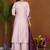 Light pink roman silk anarkali kurti pant dupatta set