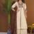 Cream roman silk anarkali kurti pant dupatta set