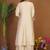 Cream roman silk anarkali kurti pant dupatta set