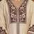 Cream roman silk anarkali kurti pant dupatta set