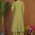 Pista roman silk anarkali kurti pant dupatta set