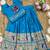 firozi soft silk paithani design pattu pavadai for girls ethnic wear