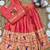 coral soft silk paithani design pattu pavadai for girls ethnic wear