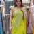 parrot green embroidery sequin georgette ready to wear saree