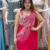 rani pink embroidery sequin georgette ready to wear saree