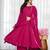 Rani pink blooming silk party wear embroidery sharara suit set