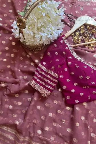 Wine Color Weaving zari Work Silk Saree